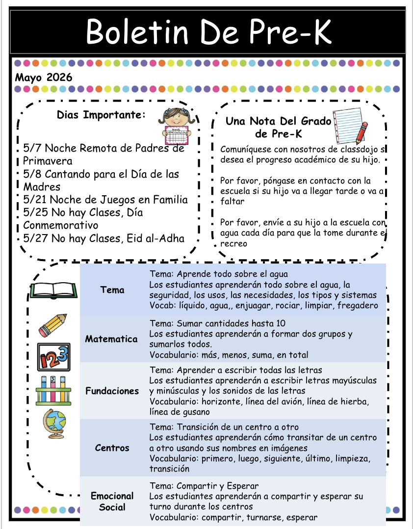 Pre-K May Newsletter — Page 2