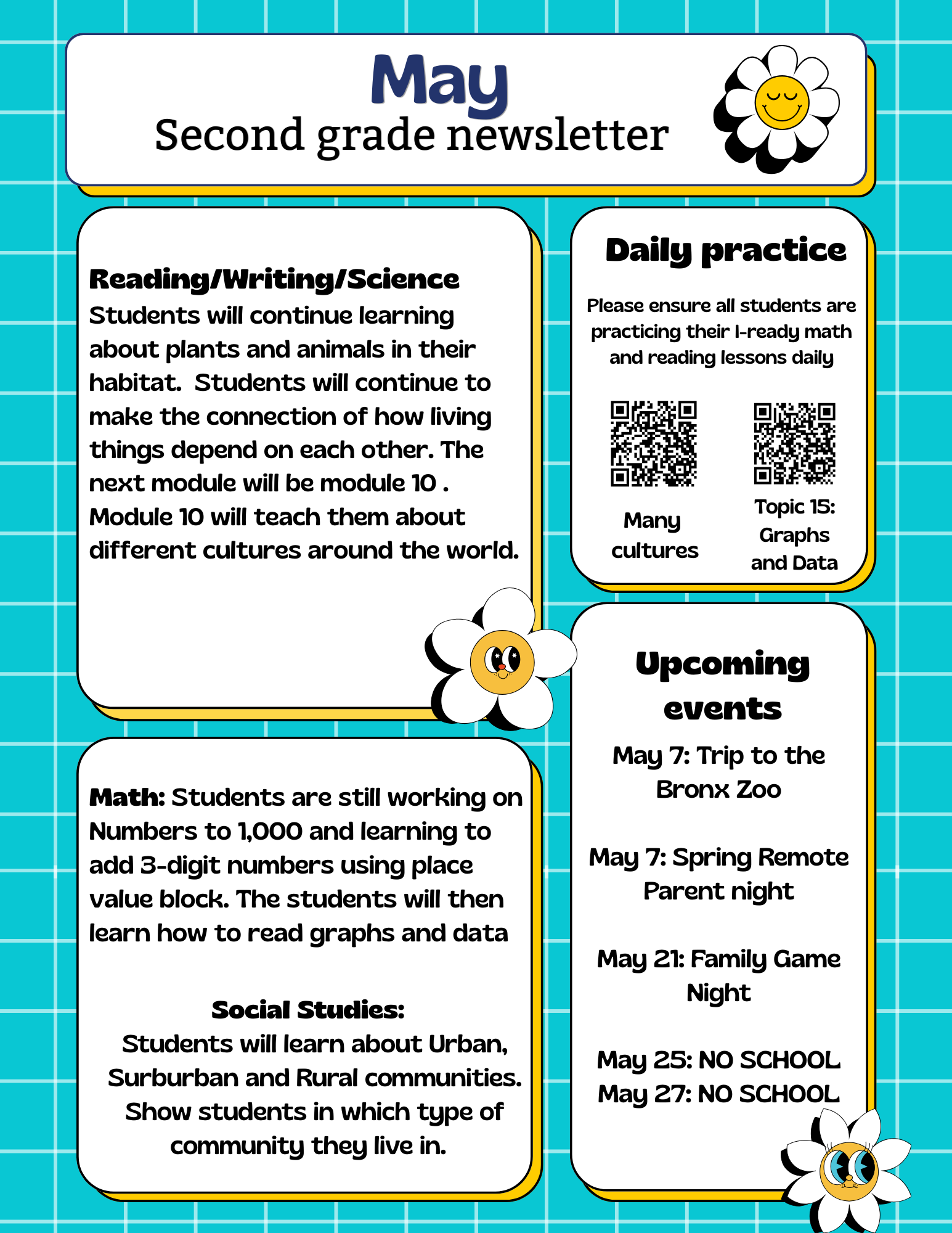 2nd Grade May Newsletter — Page 1
